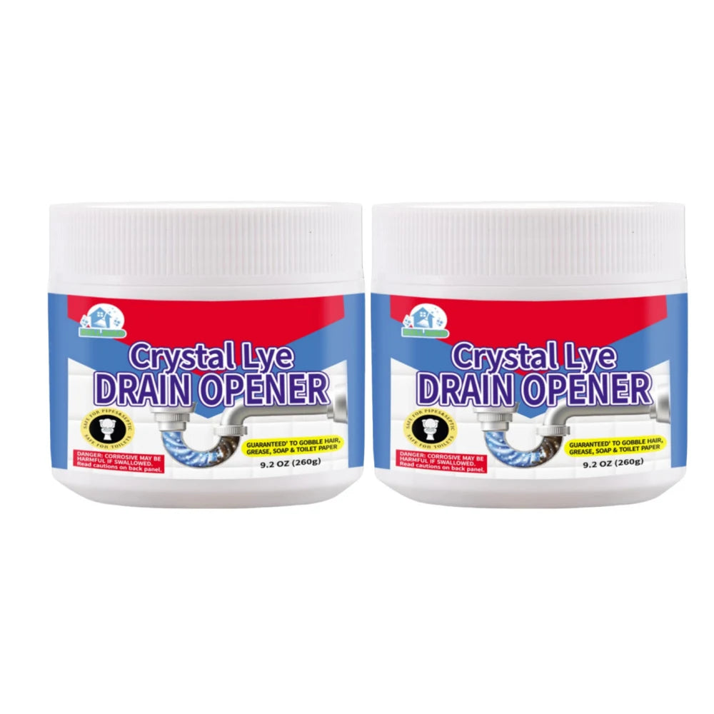 Crystal Lye Drain Opener 260g Powerful Pipe Cleaner Safe For Pipes Removes Hair Grease Soap And Toilet Paper Clogs