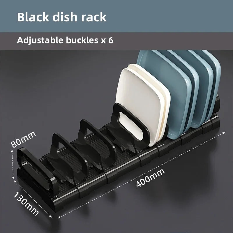JUSTINLAU Under Cabinet Dishes Storage Holder Bowl Dish Rack Household Cabinet Drawer Dishes Drying Rack Adjustable Drain Rack