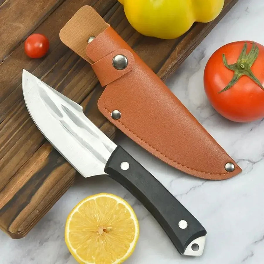 Newly Vintage-Style Professional Boning Knife - Seiko Forged Heavy Duty Butcher Knife for Meat, Kitchen & Travel BBQ