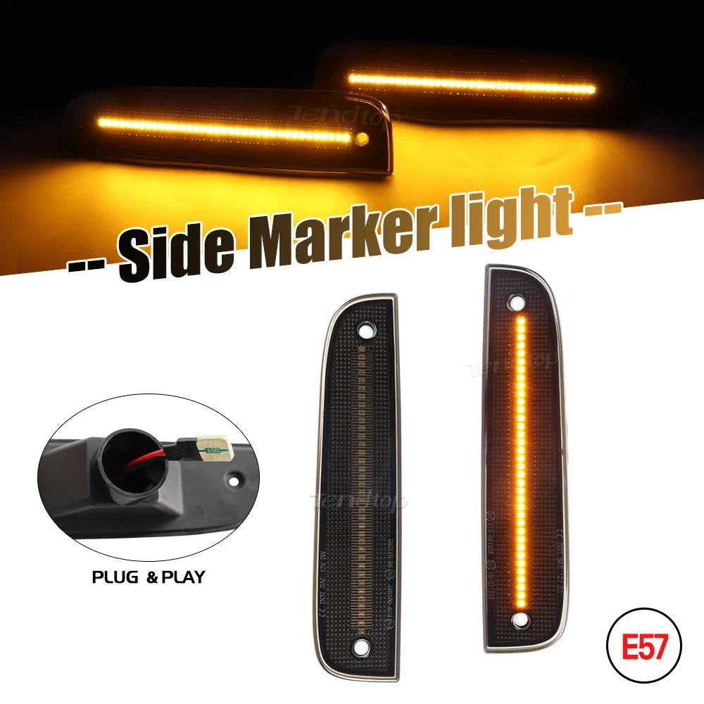 2PCS High Quality Amber LED  Side Marker Lights for Jeep Cherokee All Models 97-01 Front Bumper Accessory Indicator Lamps