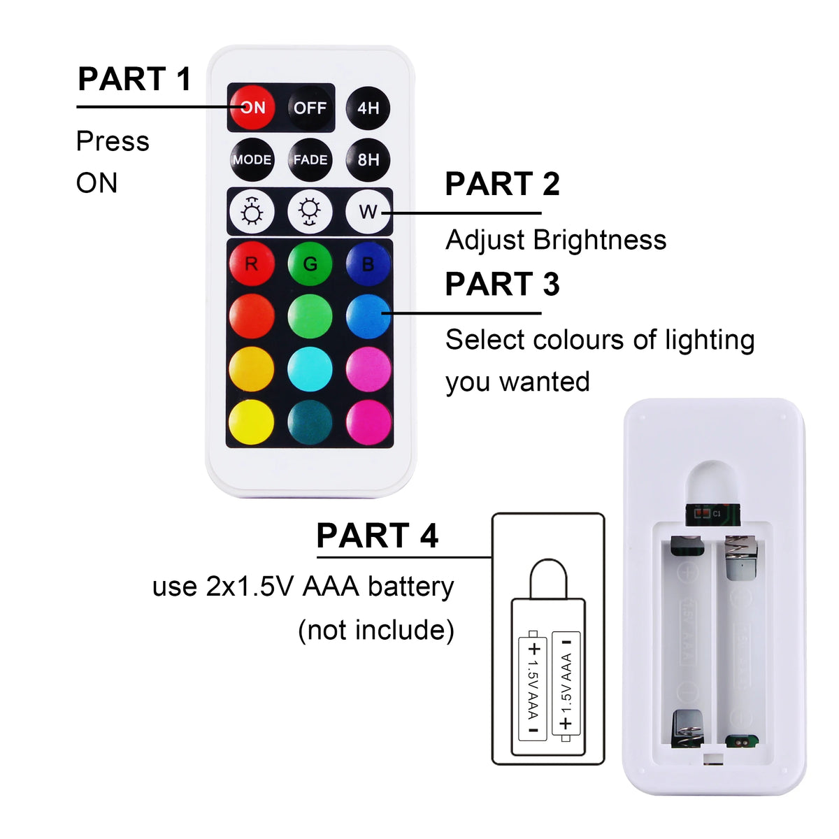 6 Pcs Led Candle Lights with Remote Control, Color-changing Led Candle Lights, Use 3*AAA Batteries( Batteries Not Included)