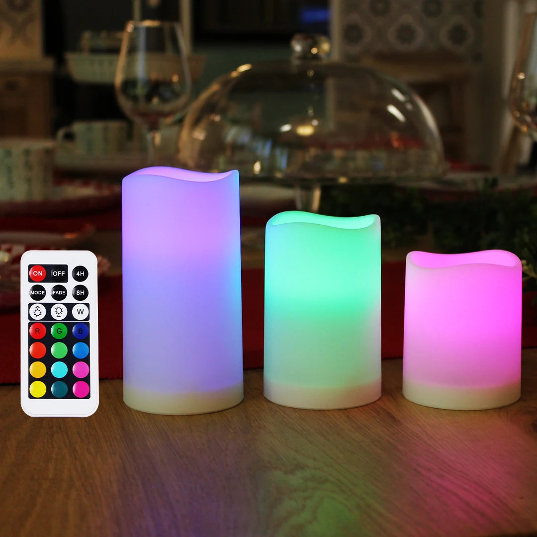 6 Pcs Led Candle Lights with Remote Control, Color-changing Led Candle Lights, Use 3*AAA Batteries( Batteries Not Included)
