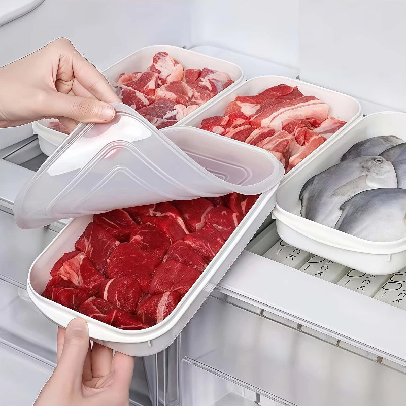 20Pcs(10 Containers+10 Lids) 350ml Airtight Food Boxes, Reusable Fridge Organizers for Fruit, Veg & Meat