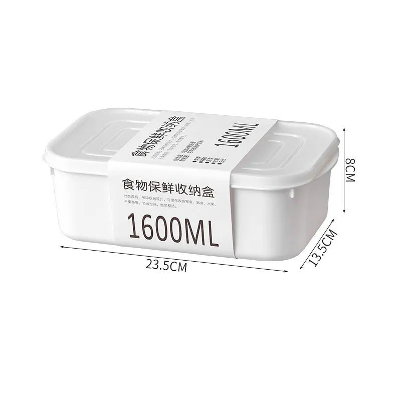 Refrigerator Large Capacity White Crisper Box Kitchen Storage Refrigerator Food Storage Container Store Keep Fresh Food Seal Box