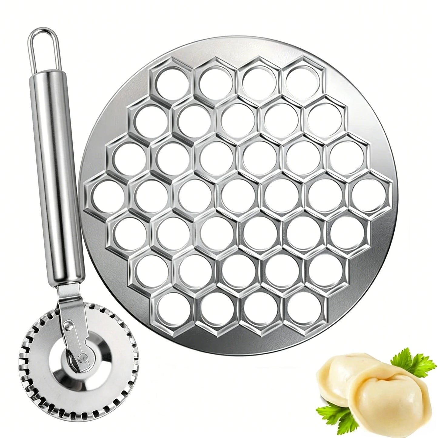 Aluminum Alloy Dumpling Mold 37 Wonton Machine Metal Dumpling Mold Kitchen Dumpling Pressing Tool Simple and Easy To Use