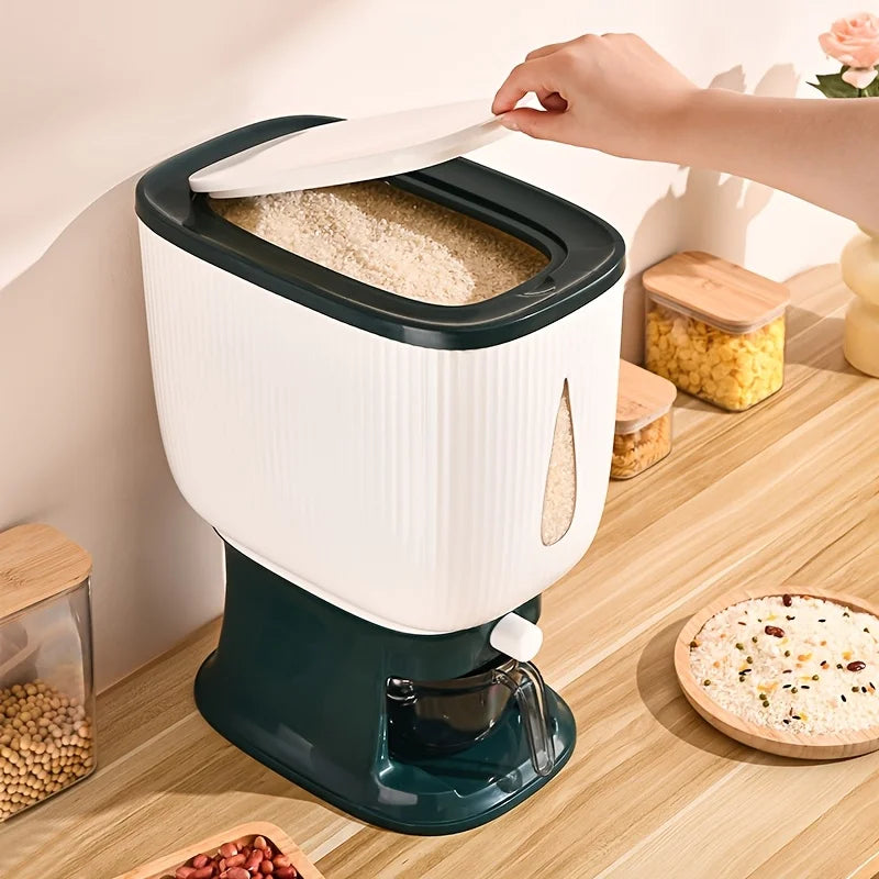 Cubo de arroz hermético de 22.05 lb, recipiente grande a prueba de plagas para harina y alimentos para mascotas