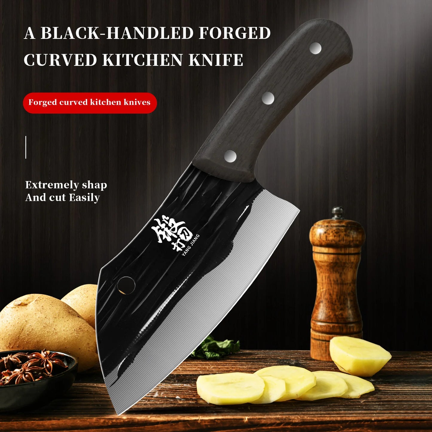 Forged sharp kitchen knife stainless steel meat slicing knife household kitchen chopping knife dual-purpose knife