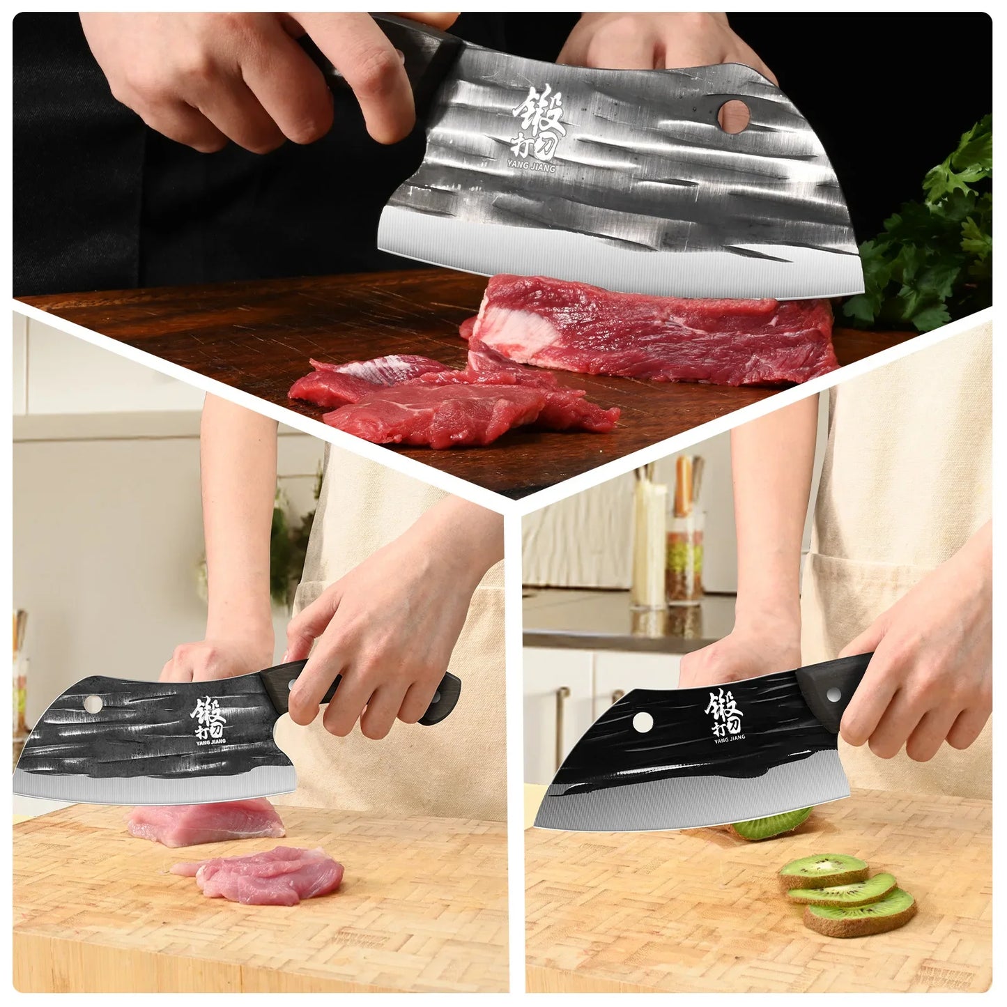 Forged sharp kitchen knife stainless steel meat slicing knife household kitchen chopping knife dual-purpose knife