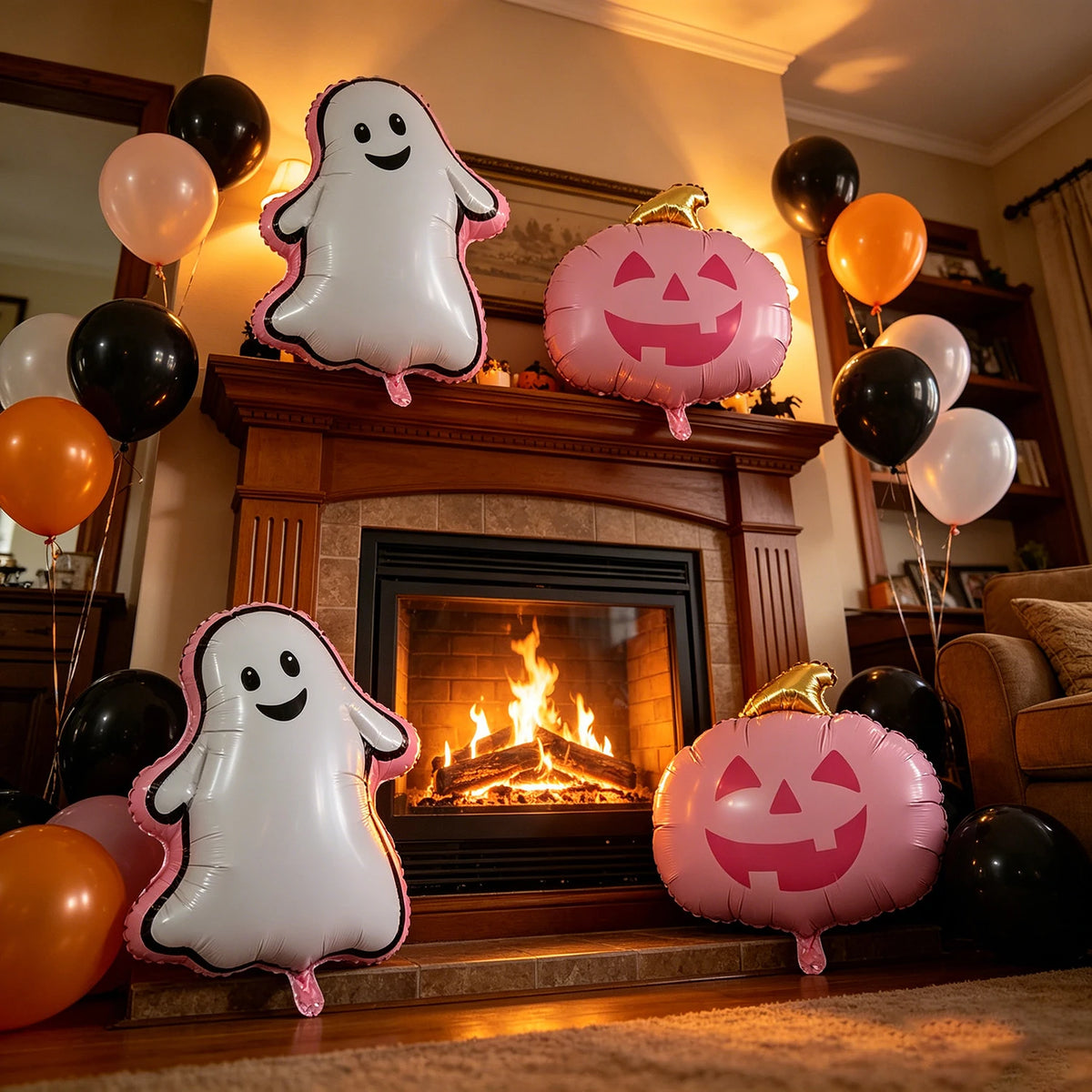 Juego de globos de aluminio para fiesta de Halloween, truco o trato, decoración para casa encantada, fiestas comunitarias, reuniones familiares, noche de carnaval