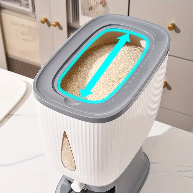 Cubo de arroz hermético de 22.05 lb, recipiente grande a prueba de plagas para harina y alimentos para mascotas