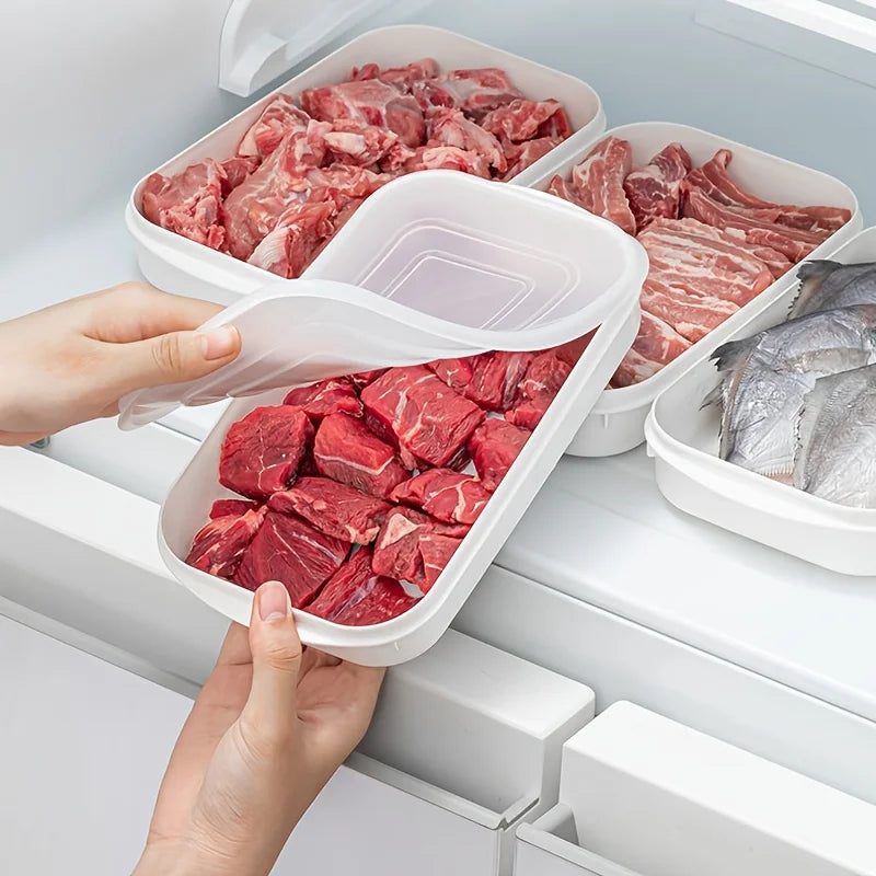 10Pcs Reusable Food Storage Set, 5 Containers+5 Lids, Food-Grade, Stackable, Freezer-Safe, Bento Boxes for Meat & Fruit