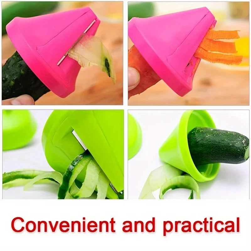 2/4 Pack Vegetable Shredder with Random Colors, Cucumber Peeler, Multifunctional Kitchen Rotary Grater, Creative Spiral Vegetable Cutter