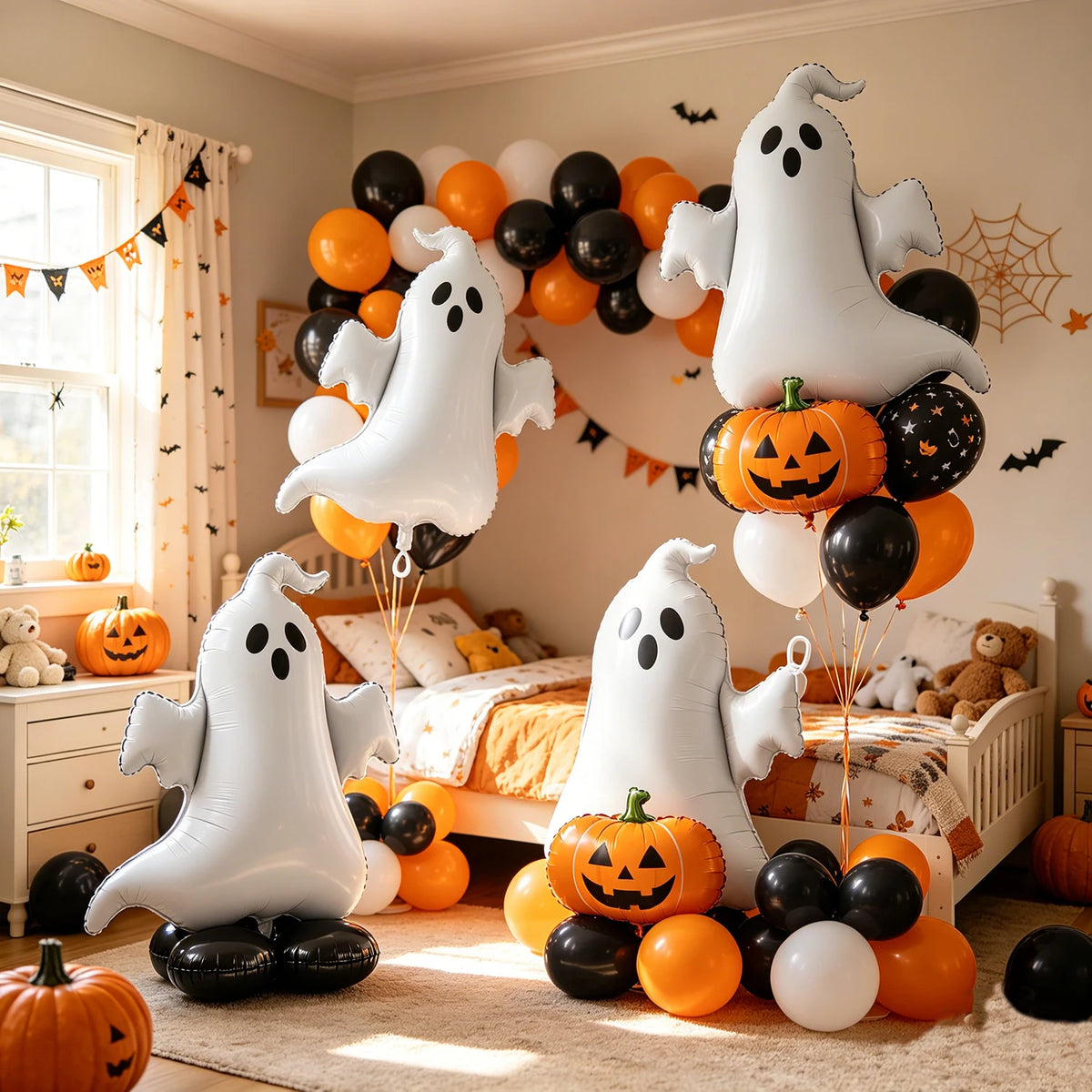 Juego de globos de aluminio para fiesta de Halloween, truco o trato, decoración para casa encantada, fiestas comunitarias, reuniones familiares, noche de carnaval