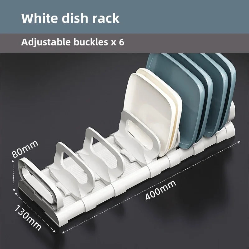 JUSTINLAU Under Cabinet Dishes Storage Holder Bowl Dish Rack Household Cabinet Drawer Dishes Drying Rack Adjustable Drain Rack