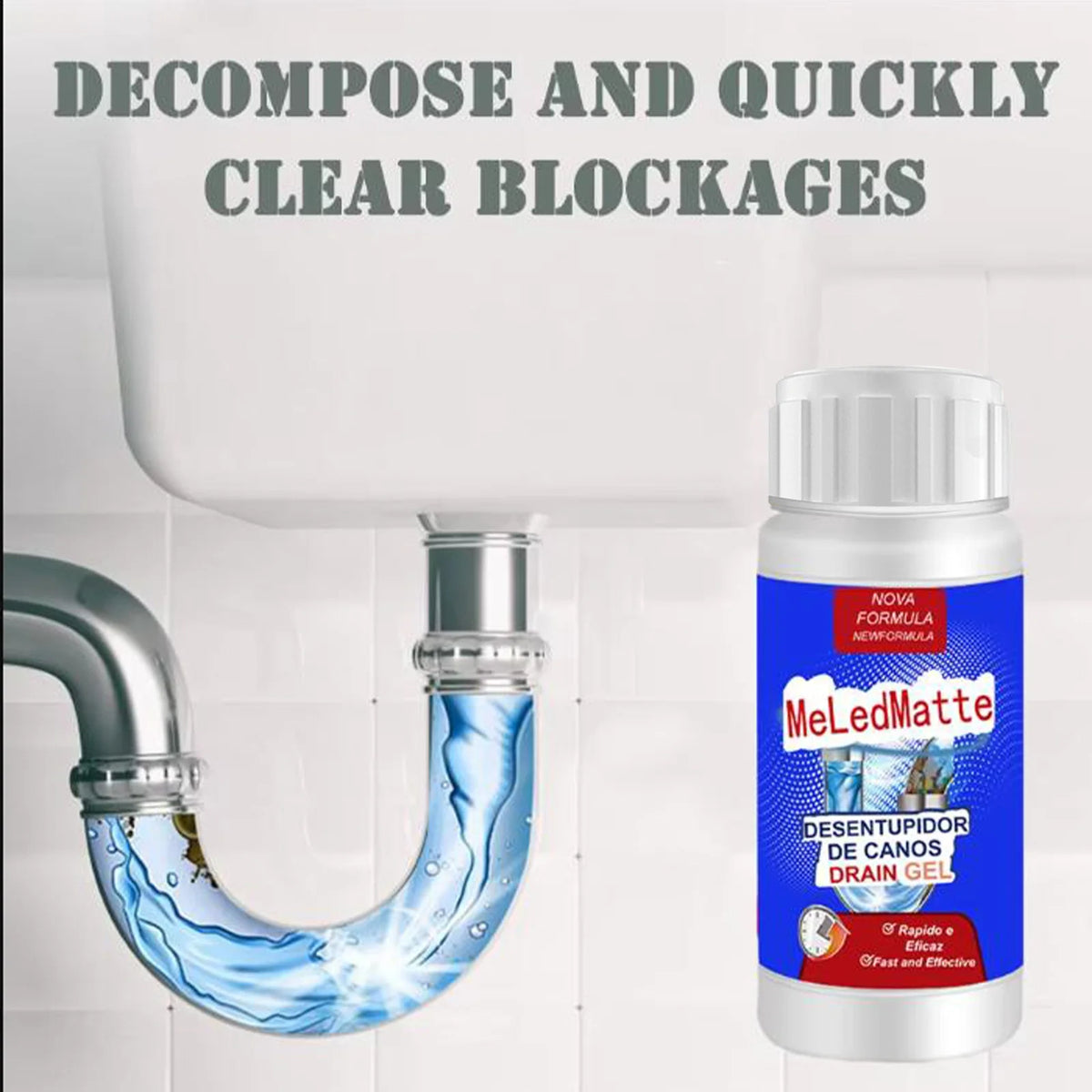 Powerful Pipe Dredging Agent Powerful Sewer Cleaner Sink Drain Cleaner Sewer Household Cleaning Tools Mild and Non-irritating