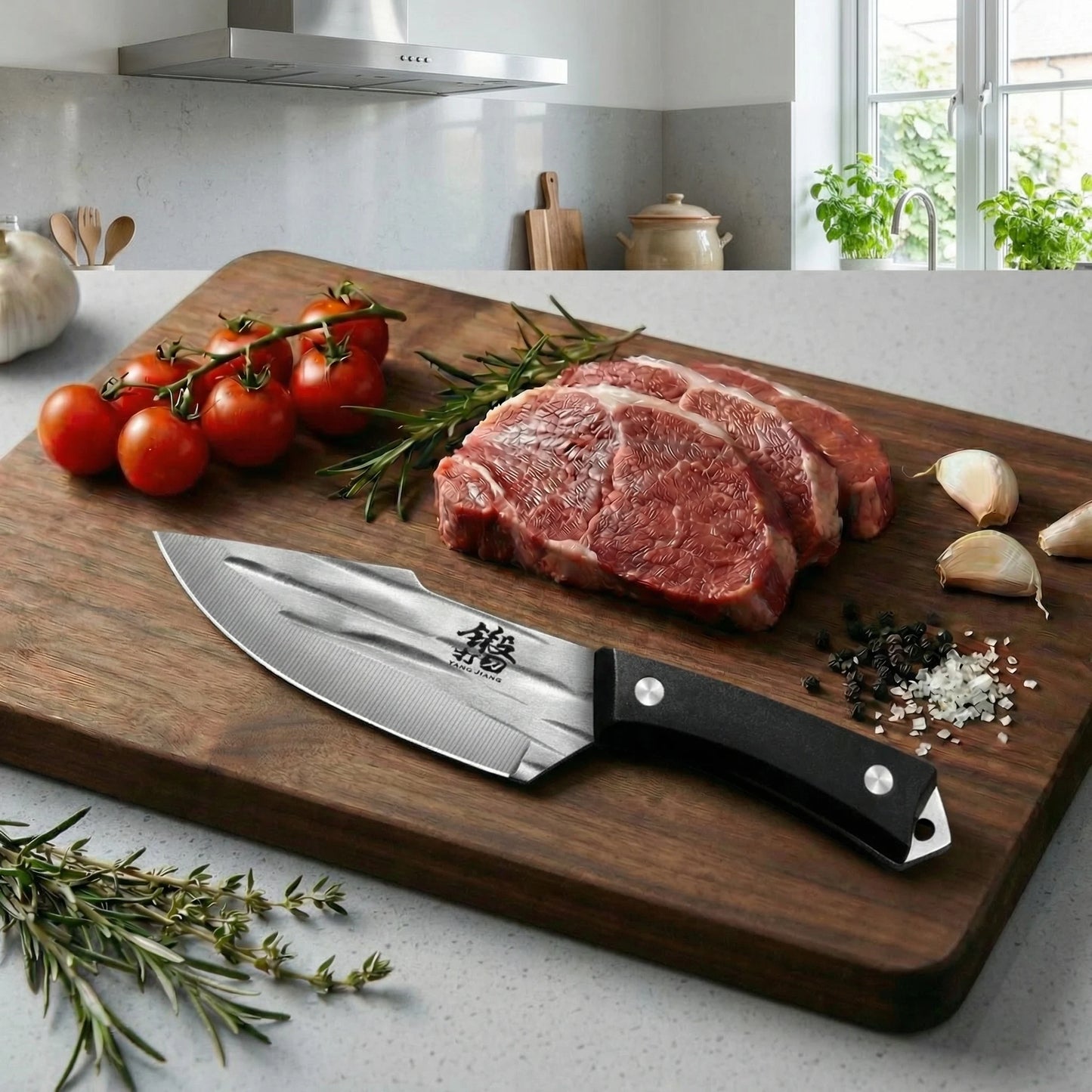 Newly Vintage-Style Professional Boning Knife - Seiko Forged Heavy Duty Butcher Knife for Meat, Kitchen & Travel BBQ