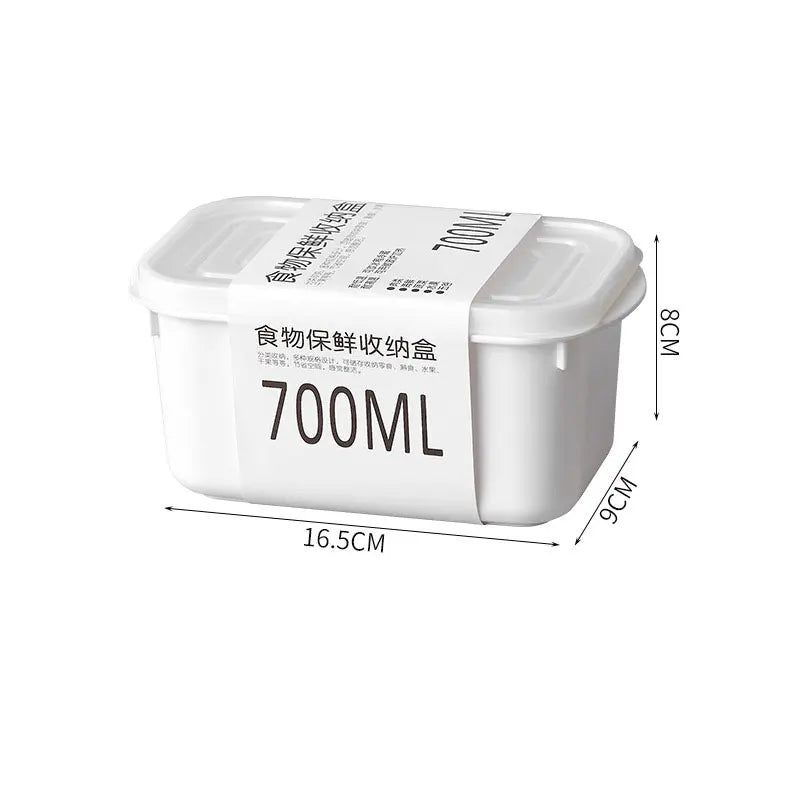 Refrigerator Large Capacity White Crisper Box Kitchen Storage Refrigerator Food Storage Container Store Keep Fresh Food Seal Box