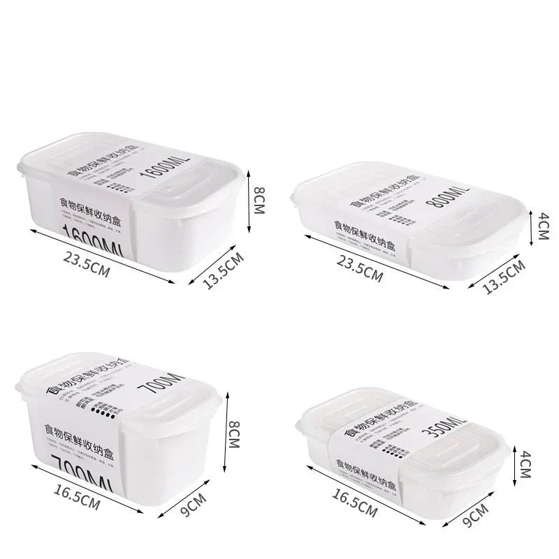 Refrigerator Large Capacity White Crisper Box Kitchen Storage Refrigerator Food Storage Container Store Keep Fresh Food Seal Box