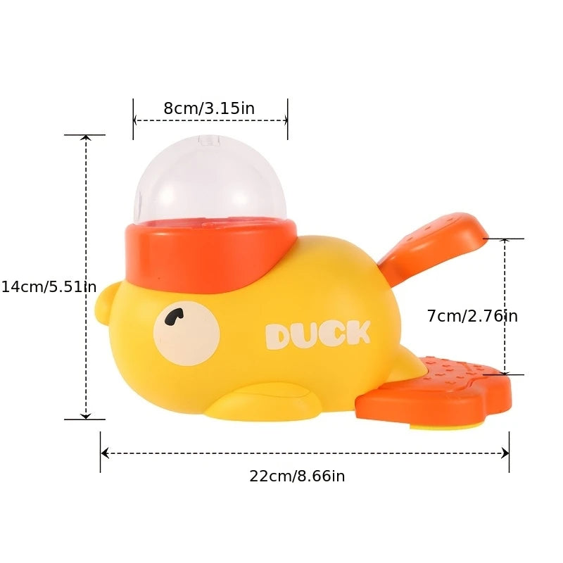 Juguete interactivo 2 en 1 para perros Dispensador automático de golosinas con diseño de pato de dibujos animados, comedero lento para mascotas para entrenamiento de perros