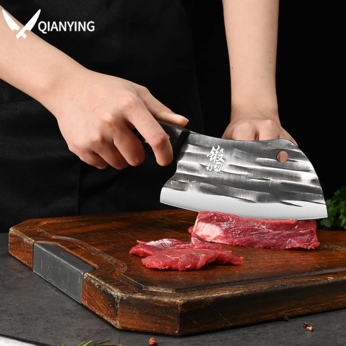 Forged sharp kitchen knife stainless steel meat slicing knife household kitchen chopping knife dual-purpose knife