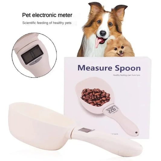 Cuchara Medidora Electrónica de Comida para Mascotas, Taza Medidora de Comida para Perros y Gatos, Báscula Digital en Cuchara para Cocina con Pantalla LED