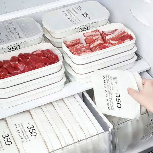 20Pcs(10 Containers+10 Lids) 350ml Airtight Food Boxes, Reusable Fridge Organizers for Fruit, Veg & Meat