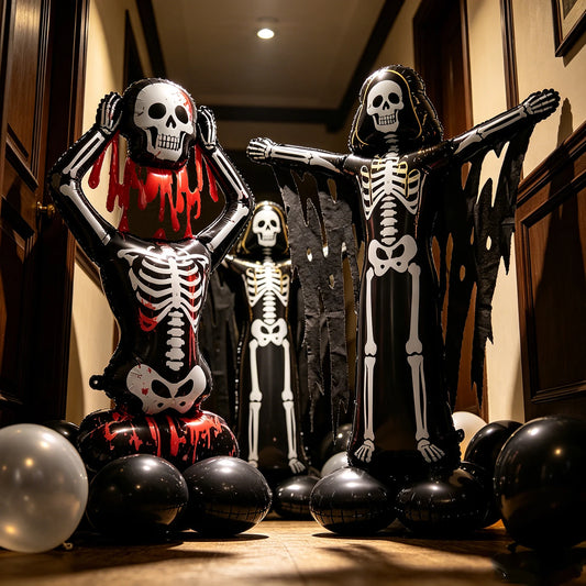 Juego de globos de aluminio para fiesta de Halloween, truco o trato, decoración para casa encantada, fiestas comunitarias, reuniones familiares, noche de carnaval