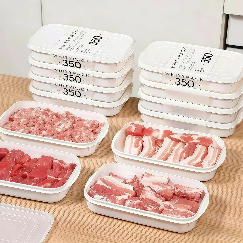 20Pcs(10 Containers+10 Lids) 350ml Airtight Food Boxes, Reusable Fridge Organizers for Fruit, Veg & Meat