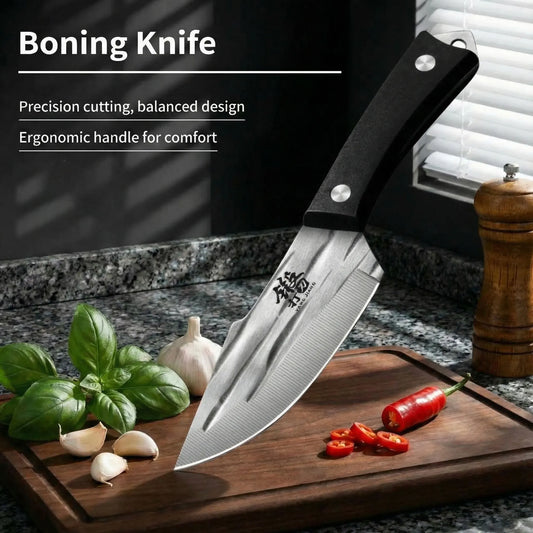 Newly Vintage-Style Professional Boning Knife - Seiko Forged Heavy Duty Butcher Knife for Meat, Kitchen & Travel BBQ