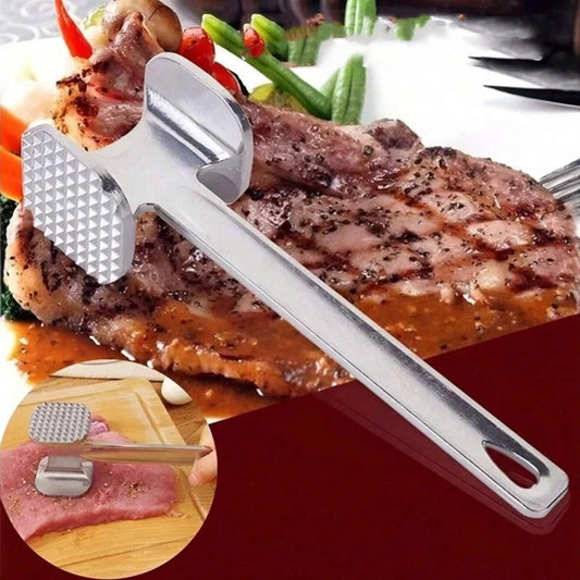1Pc/Meat Tenderizer Kitchen Meat Hammer Aluminum Alloy Hammer for Steak, Household Solid Double-Sided Meat Tenderizer