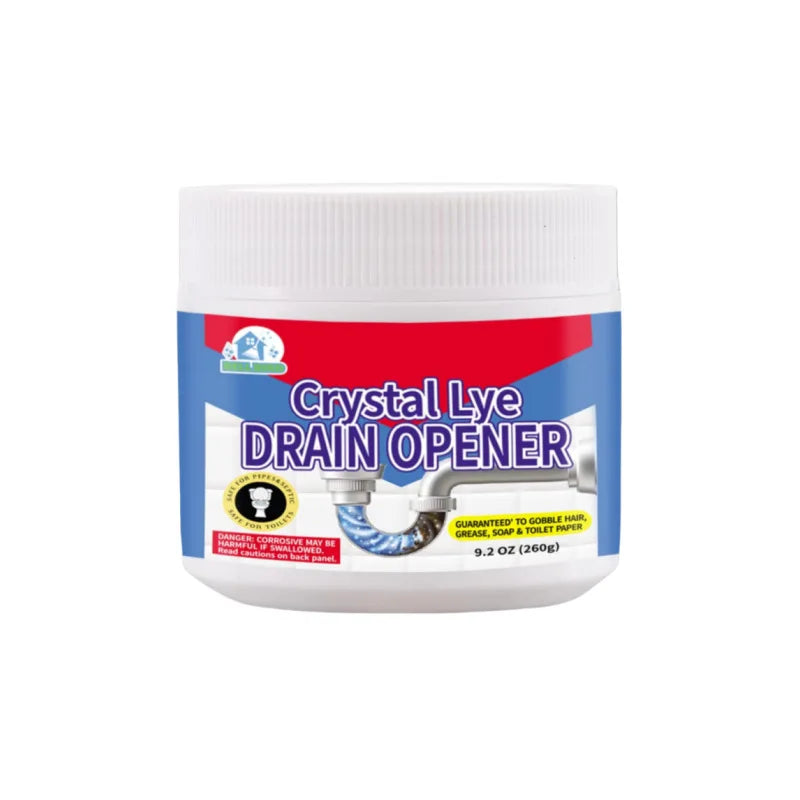 Crystal Lye Drain Opener 260g Powerful Pipe Cleaner Safe For Pipes Removes Hair Grease Soap And Toilet Paper Clogs