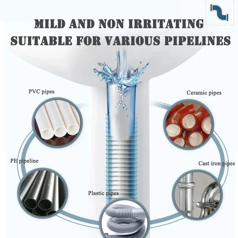 Powerful Pipe Dredging Agent Powerful Sewer Cleaner Sink Drain Cleaner Sewer Household Cleaning Tools Mild and Non-irritating