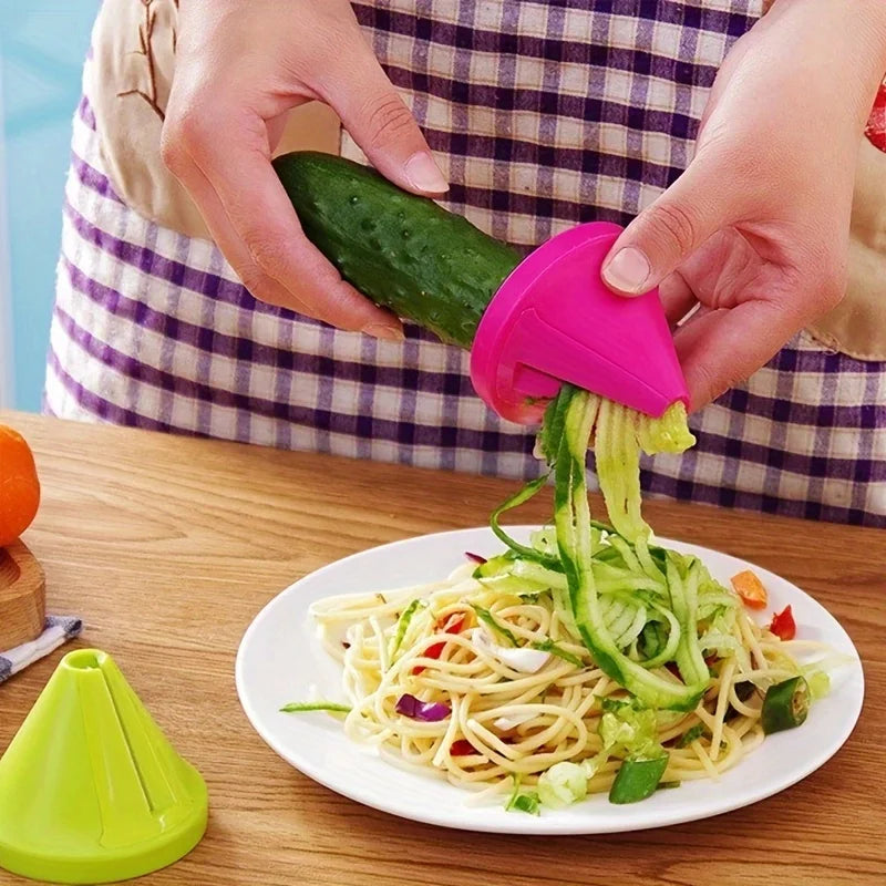 2/4 Pack Vegetable Shredder with Random Colors, Cucumber Peeler, Multifunctional Kitchen Rotary Grater, Creative Spiral Vegetable Cutter