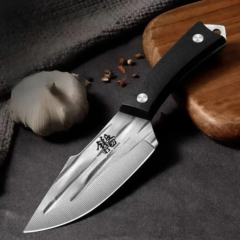Newly Vintage-Style Professional Boning Knife - Seiko Forged Heavy Duty Butcher Knife for Meat, Kitchen & Travel BBQ