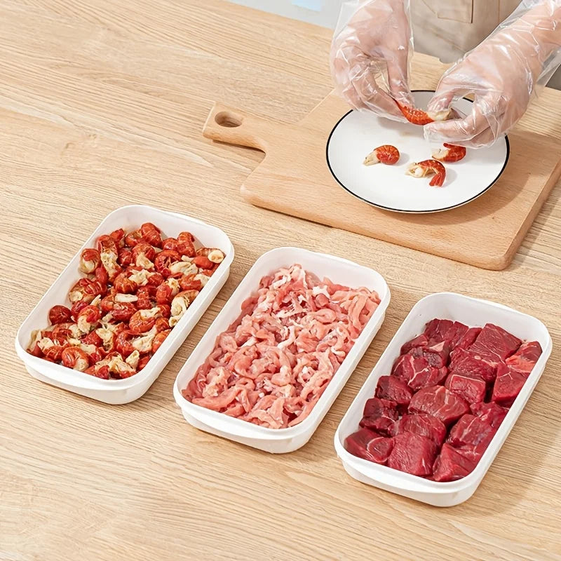 10Pcs Reusable Food Storage Set, 5 Containers+5 Lids, Food-Grade, Stackable, Freezer-Safe, Bento Boxes for Meat & Fruit