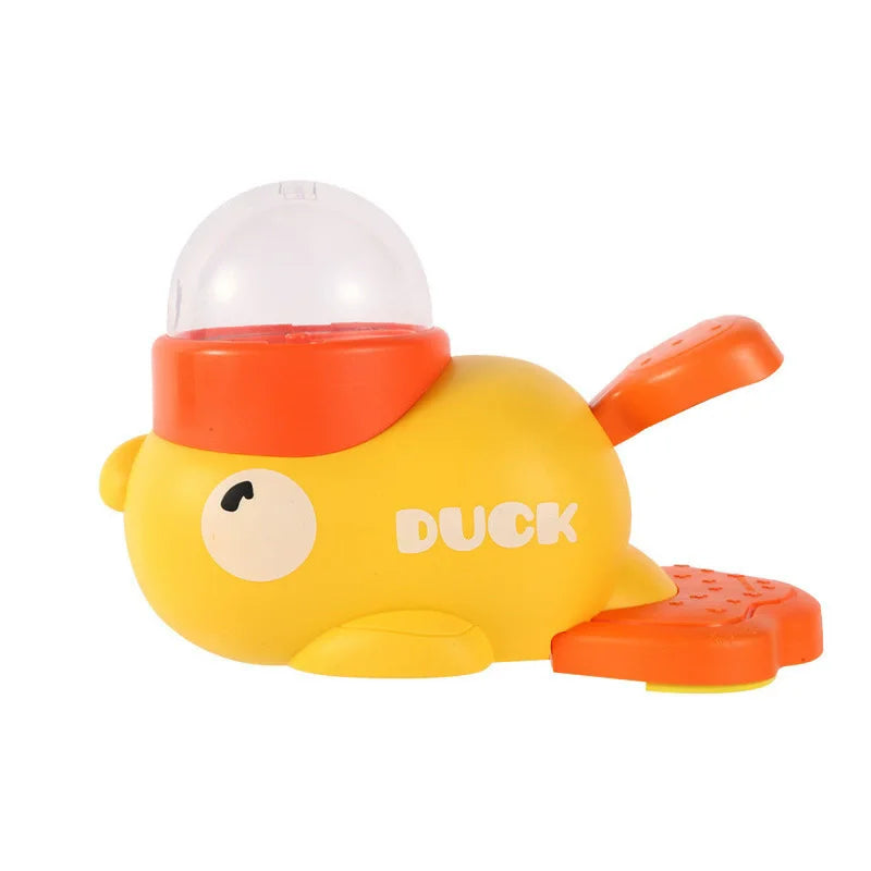 Juguete interactivo 2 en 1 para perros Dispensador automático de golosinas con diseño de pato de dibujos animados, comedero lento para mascotas para entrenamiento de perros