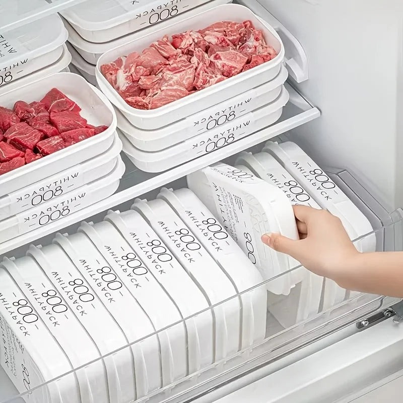 10Pcs Reusable Food Storage Set, 5 Containers+5 Lids, Food-Grade, Stackable, Freezer-Safe, Bento Boxes for Meat & Fruit