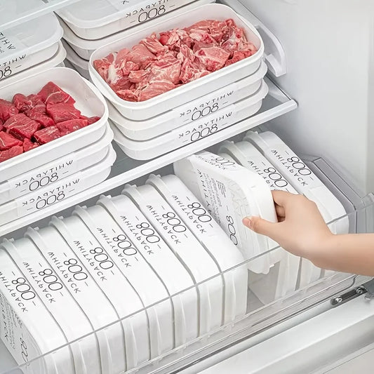 10Pcs Reusable Food Storage Set, 5 Containers+5 Lids, Food-Grade, Stackable, Freezer-Safe, Bento Boxes for Meat & Fruit