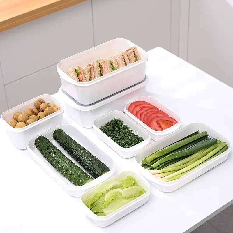 Refrigerator Large Capacity White Crisper Box Kitchen Storage Refrigerator Food Storage Container Store Keep Fresh Food Seal Box