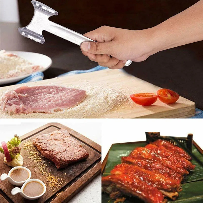 1Pc/Meat Tenderizer Kitchen Meat Hammer Aluminum Alloy Hammer for Steak, Household Solid Double-Sided Meat Tenderizer