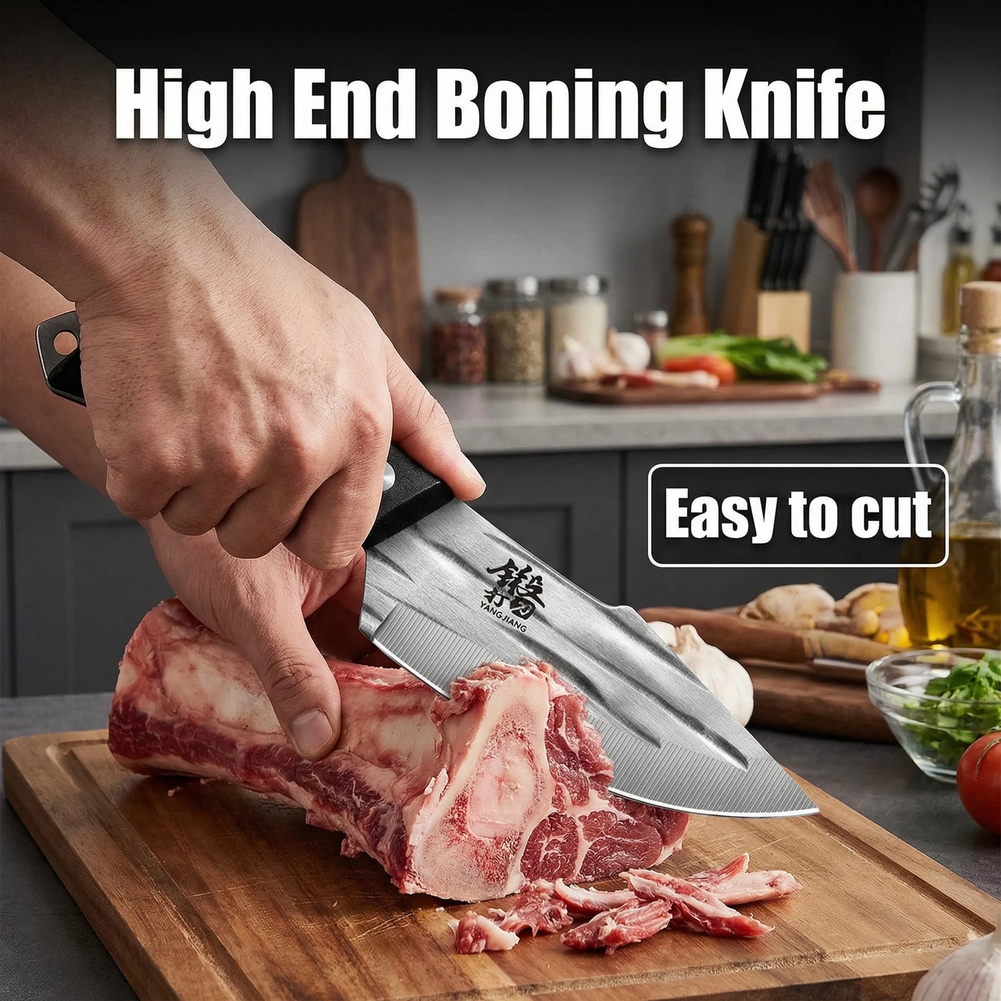 Newly Vintage-Style Professional Boning Knife - Seiko Forged Heavy Duty Butcher Knife for Meat, Kitchen & Travel BBQ